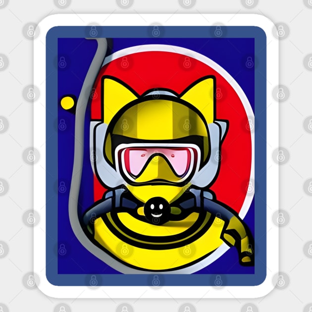 snorkel diver Sticker by mdr design